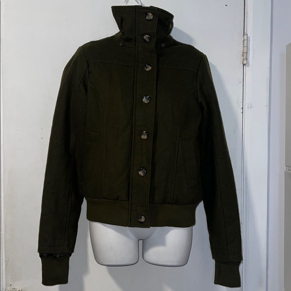 DELIA’S Olive Green Wool Blend Bomber Jacket-S